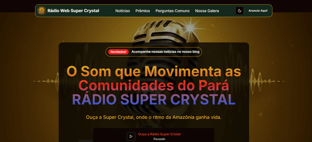 Website Rádio Web Super Crystal
